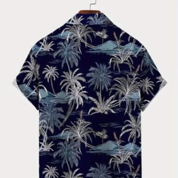 New with tags Plus Size Lapel Mens Hawaiian Shirt size 4x runs small like a 2x - Picture 3 of 5